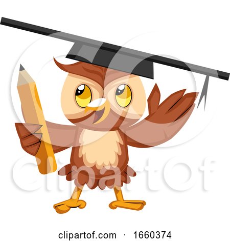 Owl with Graduation Hat by Morphart Creations
