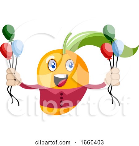 Mango Holding Balloons by Morphart Creations