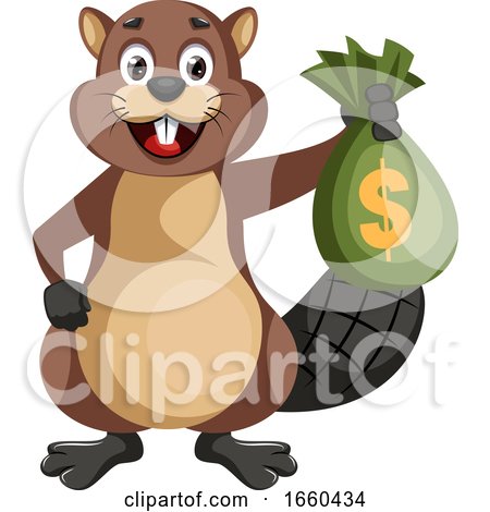Beaver Holding Bag of Money by Morphart Creations