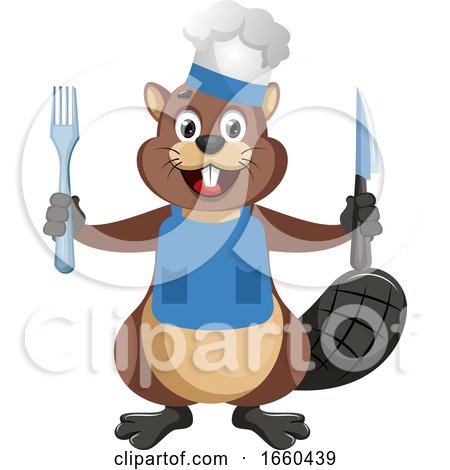 Beaver with Fork and Knife by Morphart Creations