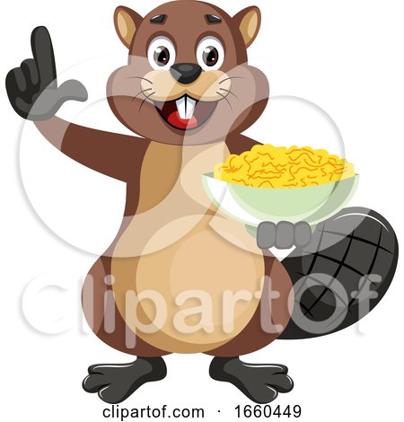 Beaver Holding Snacks by Morphart Creations