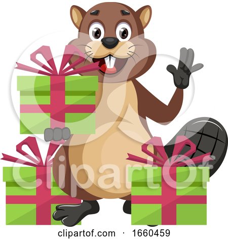 Beaver with Presents by Morphart Creations
