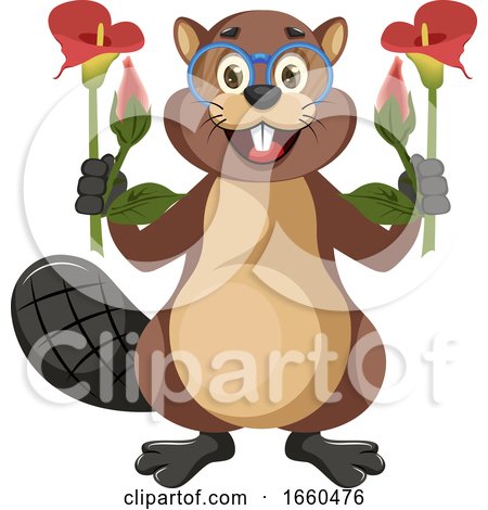 Beaver with Flowers by Morphart Creations