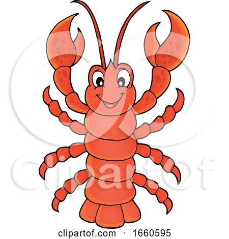 Cartoon Cheerful Lobster by visekart