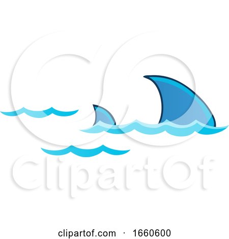 Cartoon Shark Dorsal Fin Above Water by visekart