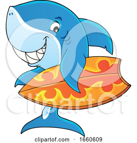 Cartoon Surfer Shark by visekart