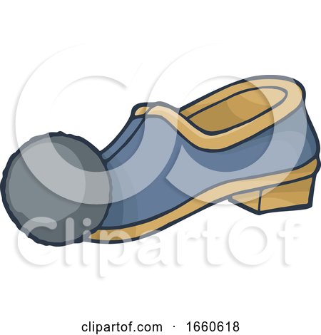 Blue Tsarouchi Shoe by Any Vector
