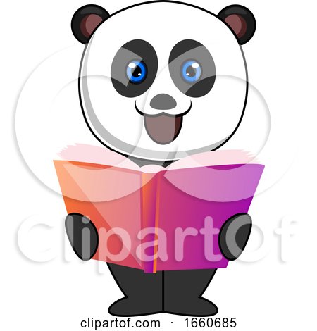 Panda Reading Book by Morphart Creations