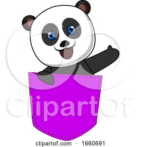 Panda in Purple Pocket by Morphart Creations