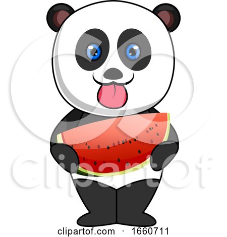 Panda Eating Watermelon Posters, Art Prints by - Interior Wall Decor
