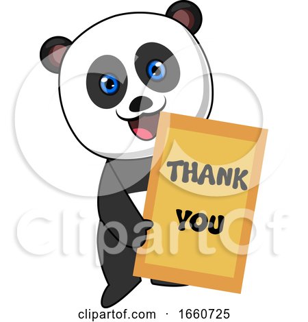 Panda with Thank You Sign by Morphart Creations