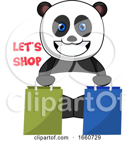 Panda with Shopping Bags by Morphart Creations