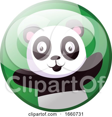 Cartoon Character of Black and White Panda with Arms Wide Open by Morphart Creations