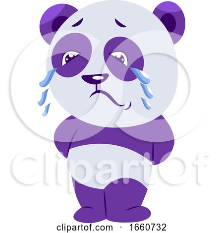 Sad Purple and White Panda Crying by Morphart Creations