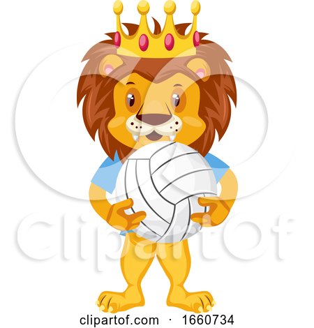 Lion with Volleyball by Morphart Creations