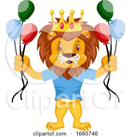 Lion with Balloons by Morphart Creations