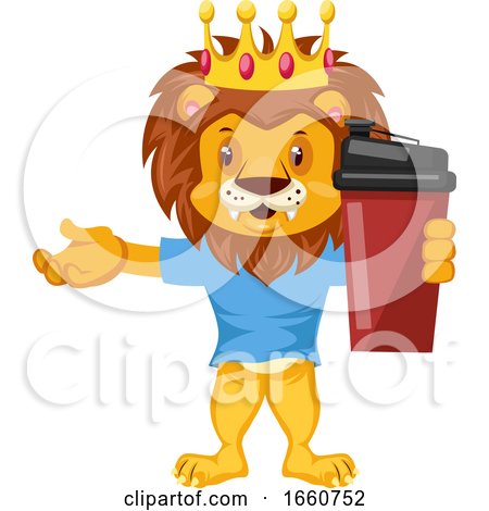 Lion with Thermos by Morphart Creations