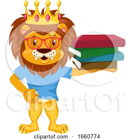 Lion with Books by Morphart Creations