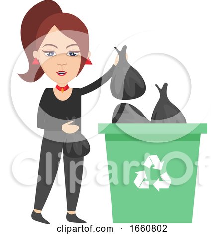 Woman Taking out Trash by Morphart Creations