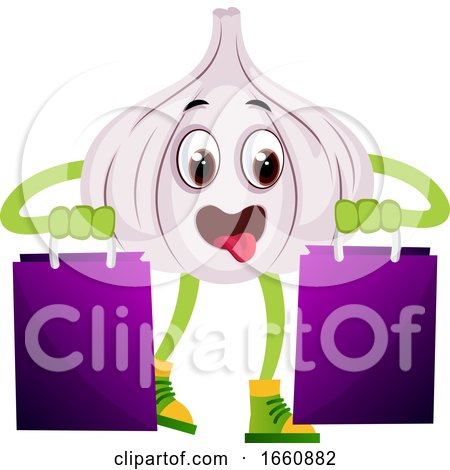Garlic with Purple Bags by Morphart Creations