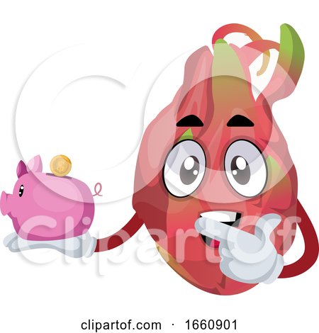Dragon Fruit with Piggy Bank by Morphart Creations