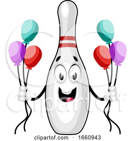 Bowling Pin with Balloons by Morphart Creations