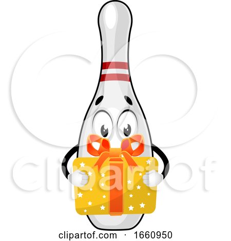 Bowling Pin with Birthday Present by Morphart Creations