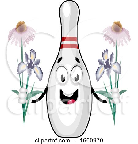 Bowling Pin with Flowers by Morphart Creations