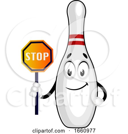 Bowling Pin with Stop Sign by Morphart Creations