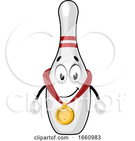 Bowling Pin with Gold Medal by Morphart Creations