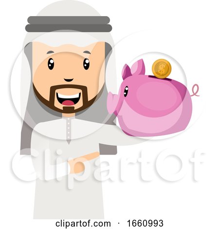 Arab with Piggy Bank by Morphart Creations