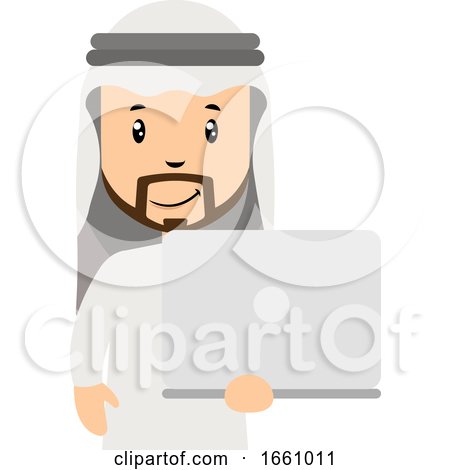 Arab with White Laptop by Morphart Creations