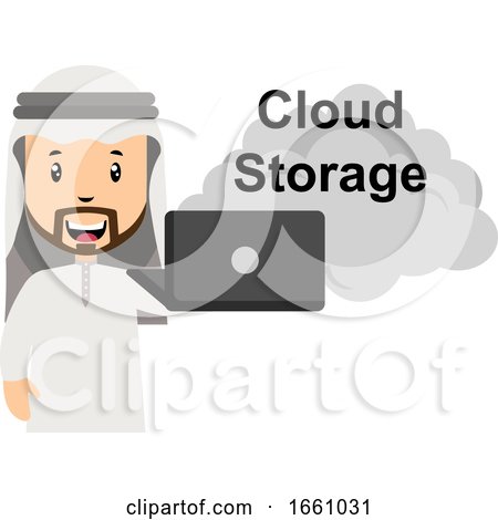 Arab Using Cloud Storage by Morphart Creations