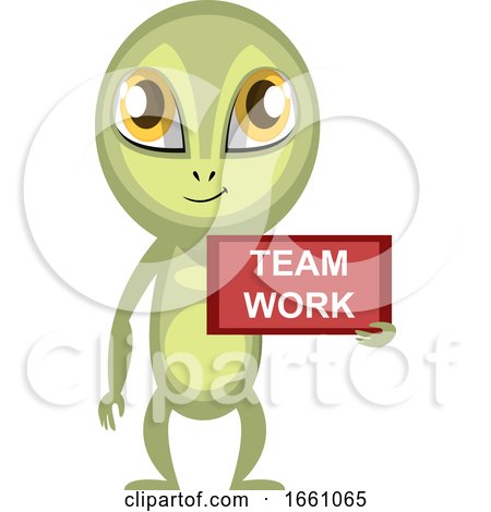 Alien with Team Work Sign by Morphart Creations