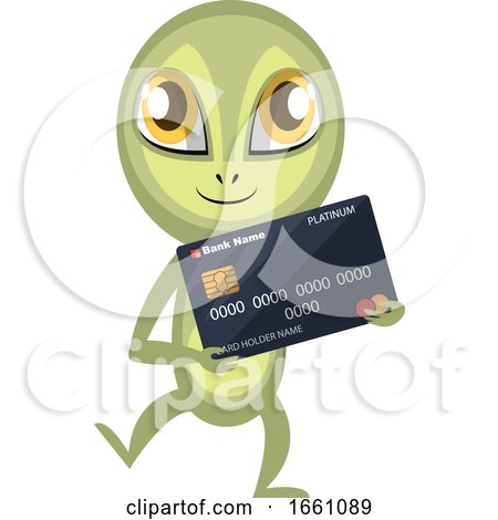 Alien Holding Credit Card by Morphart Creations