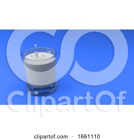 Glass of Milk 3D Render by KJ Pargeter