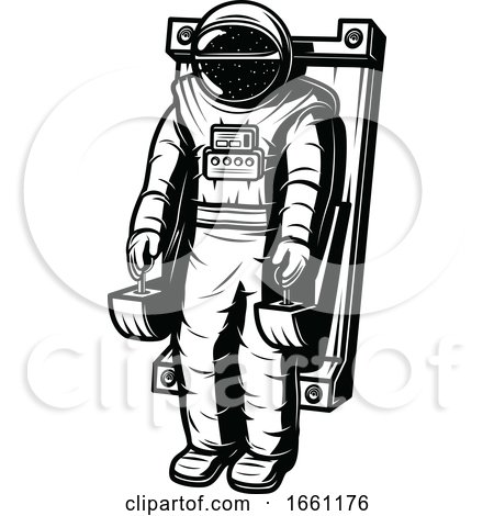 Black and White Astronaut by Vector Tradition SM