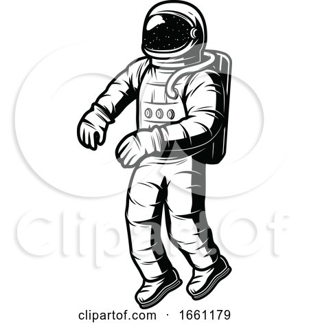 Black and White Astronaut by Vector Tradition SM