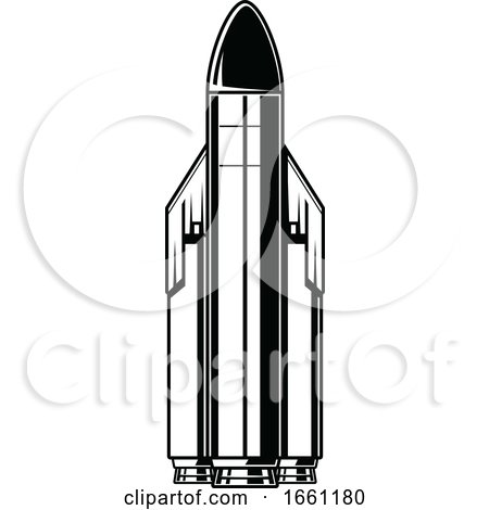 Black and White Rocket by Vector Tradition SM