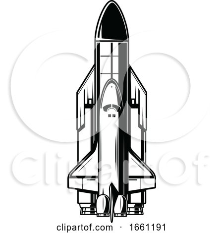 Black and White Rocket by Vector Tradition SM