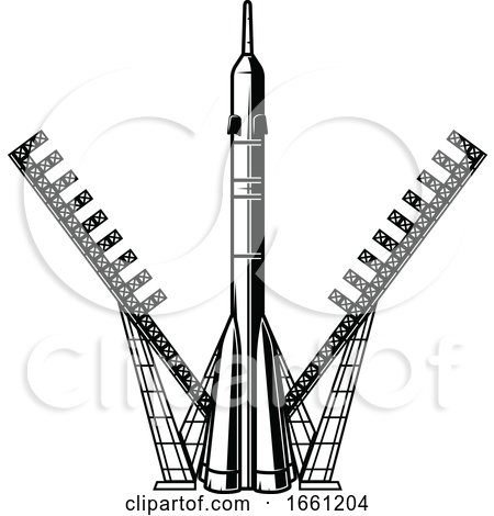 Black and White Rocket by Vector Tradition SM