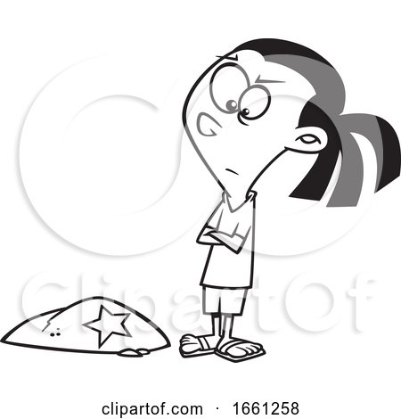 Cartoon Outline Girl with a Rock Star by toonaday