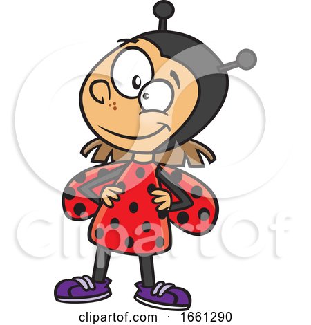 Cartoon Girl in a Ladybug Costume by toonaday