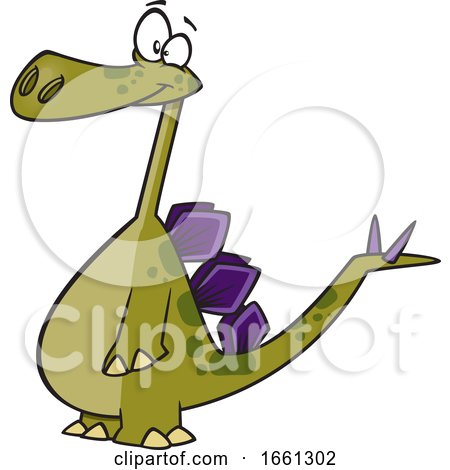 Cartoon Happy Stegosaurus Dinosaur by toonaday