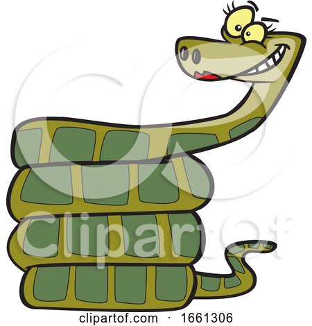 Cartoon Grinning Female Snake by toonaday
