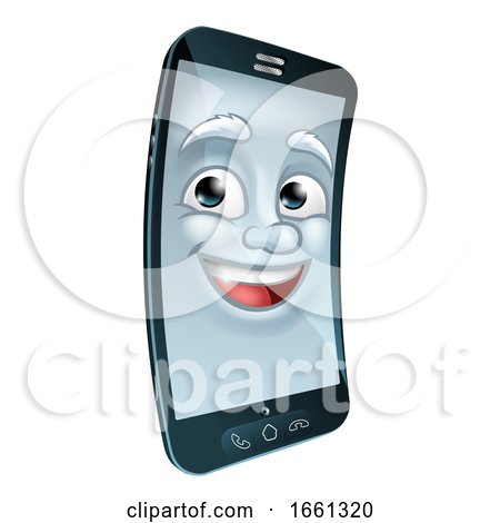 Cell Mobile Phone Mascot Cartoon Character by AtStockIllustration