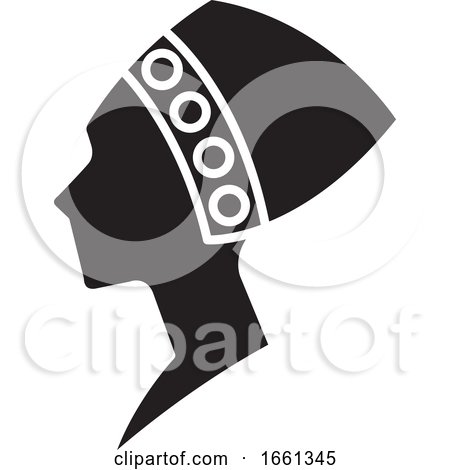 Black and White African Woman Bust in Profile by Lal Perera
