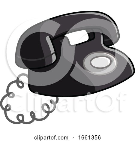 Cartoon Old Black Telephone by yayayoyo
