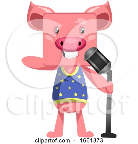 Pig with Microphone by Morphart Creations