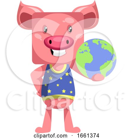 Pig with Planet Earth by Morphart Creations